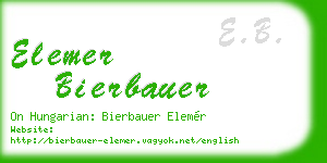 elemer bierbauer business card