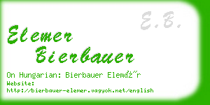 elemer bierbauer business card